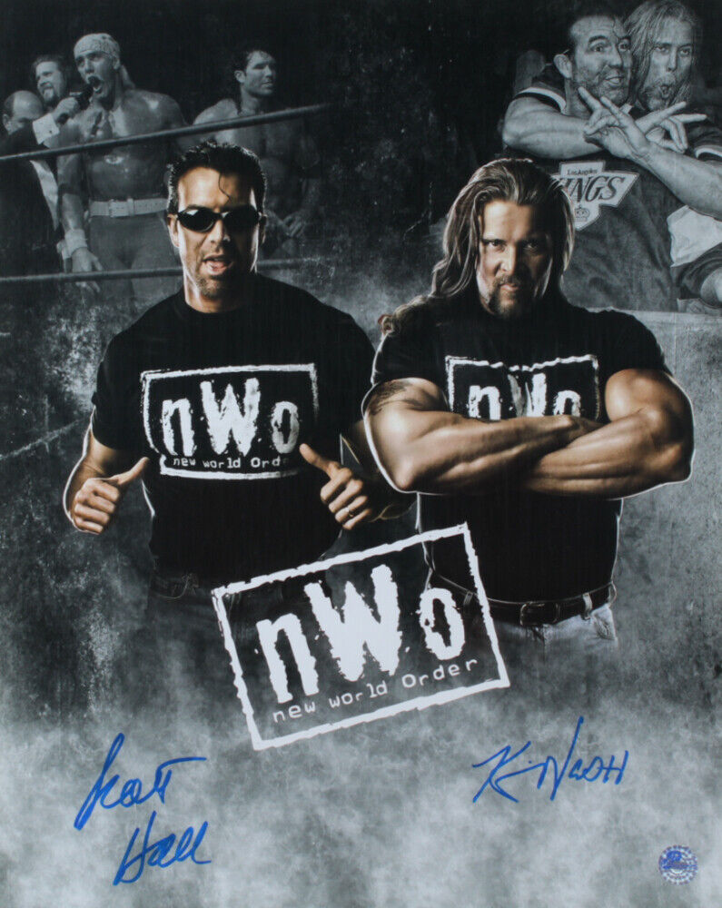 Scott Hall & Kevin Nash Signed NWO 16x20 Photo Poster painting WWE WCW The Outsiders + PBI COA