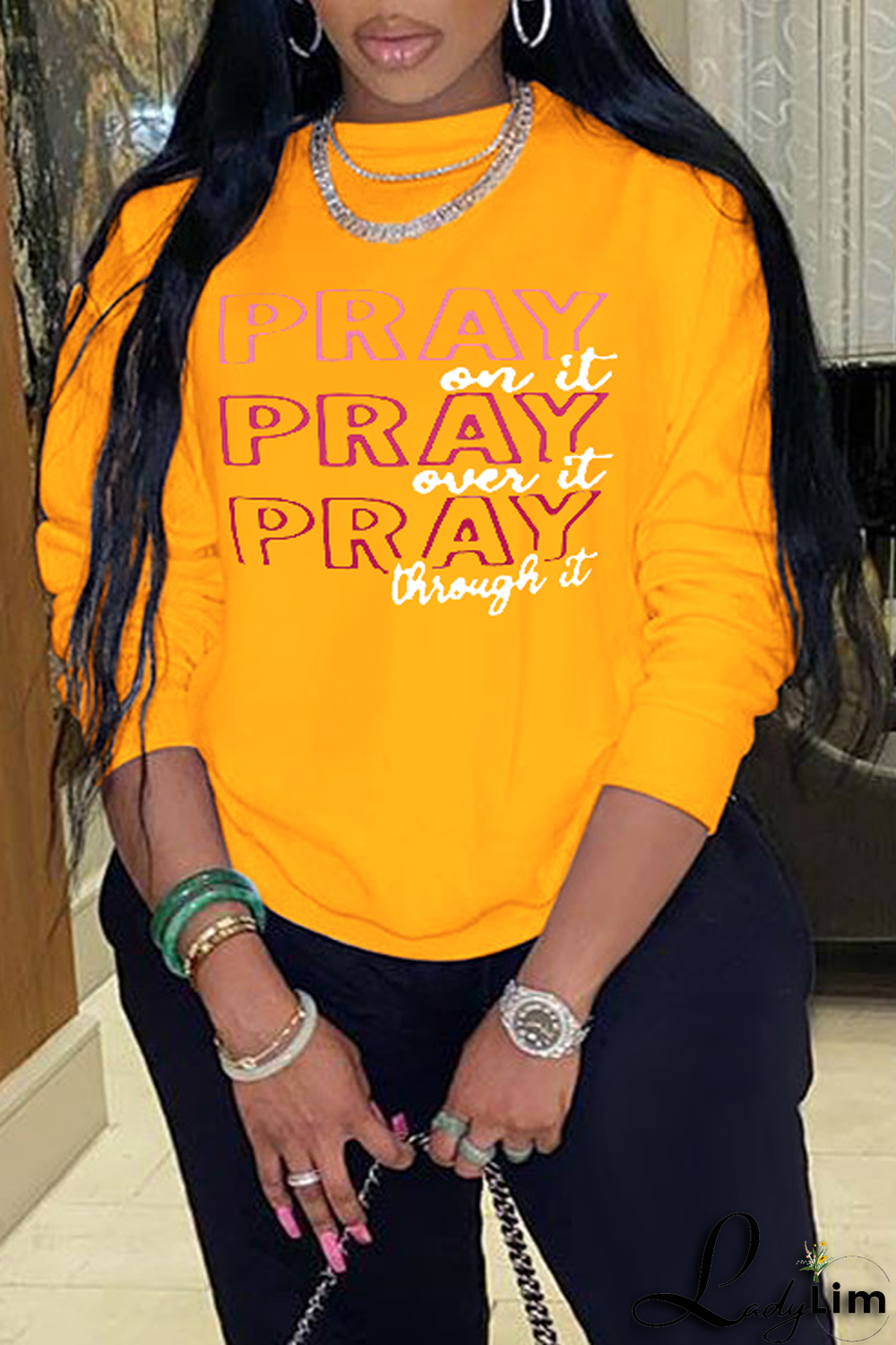 Grey Fashion Street Print Patchwork O Neck Tops