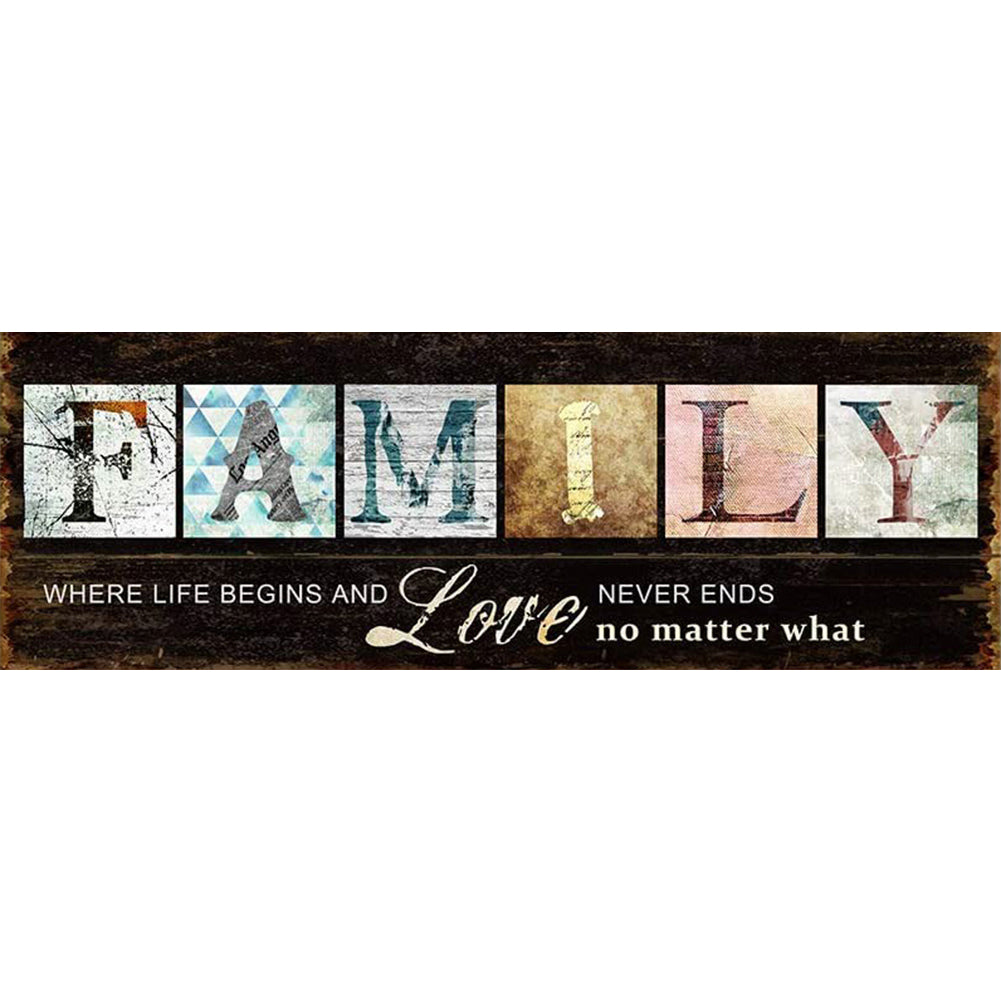 Family Letters (30*90CM) 11CT Counted Cross Stitch gbfke