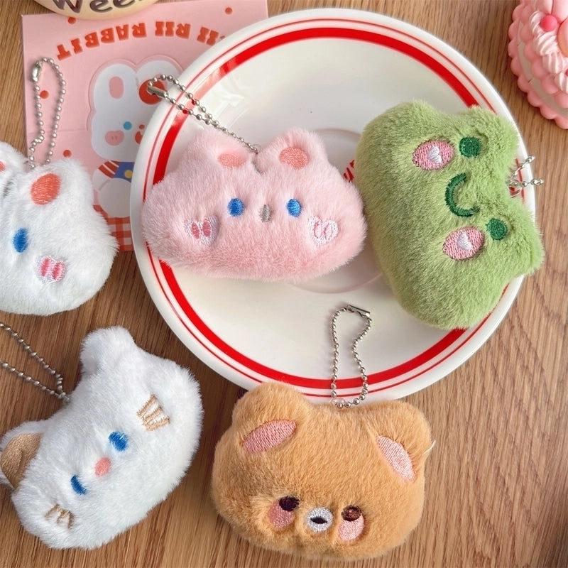 Cartoon Style Rabbit Bear Plush Keychain