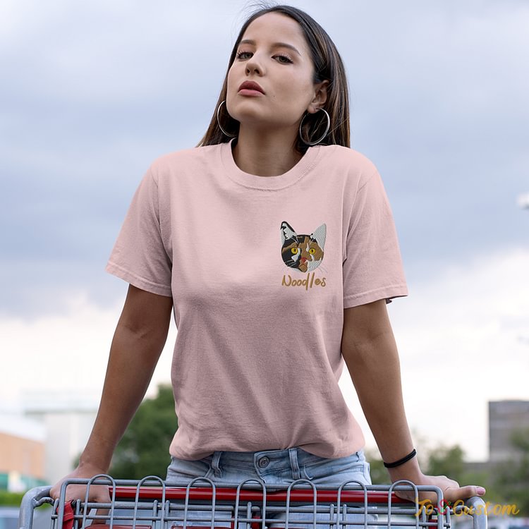 TOSCUSTOM™ Trendy Embroidery Clothing with Cats Portrait Tee for Cat Lovers