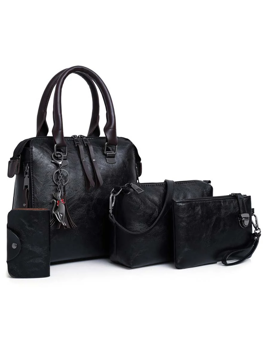 Women Composite Bag 4pcs/Set High-Quality PU Leather Handbag