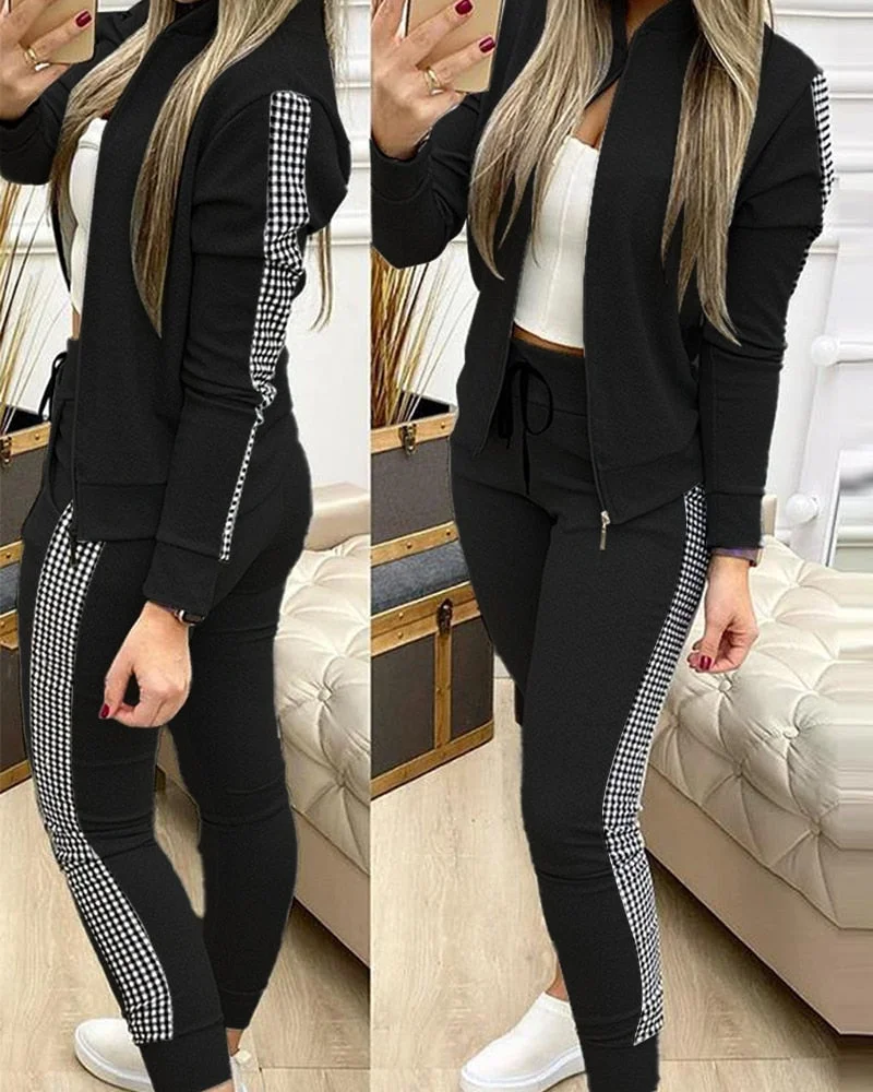 Uforever21 2 Two Piece Set Women Outfits Activewear Zipper Top Leggings Women Matching Set Tracksuit Female Outfits For Women