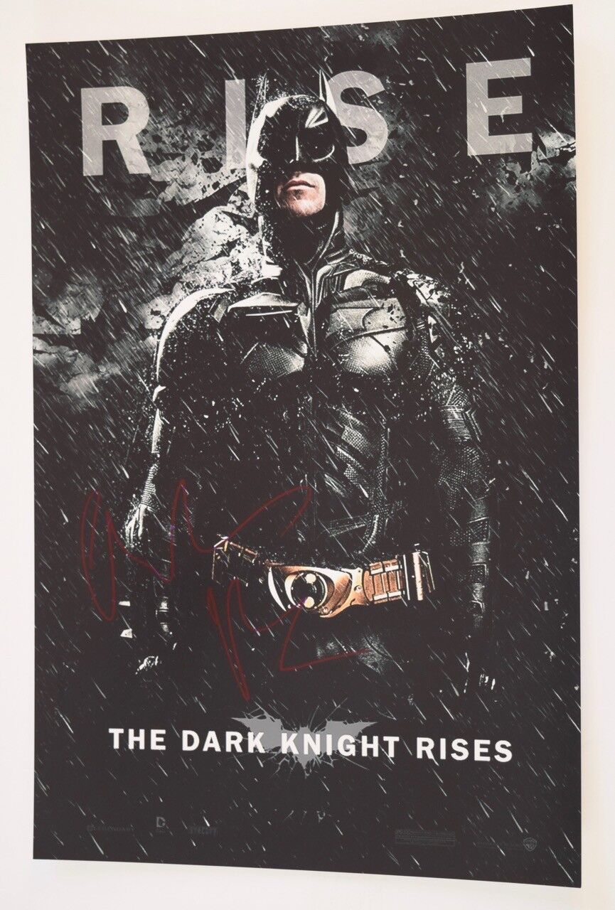 Christian Bale Signed Autograph THE DARK KNIGHT RISES 12X18 Photo Poster painting Poster COA VD