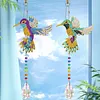 5PCS-2 5D DIY Diamond Painting Wind Chimes Suncatcher Kit Double Sided Diamond Art Kits Suncatcher with Crystal Pendant for Home Wall Window Decor Adults DIY Art Craft
