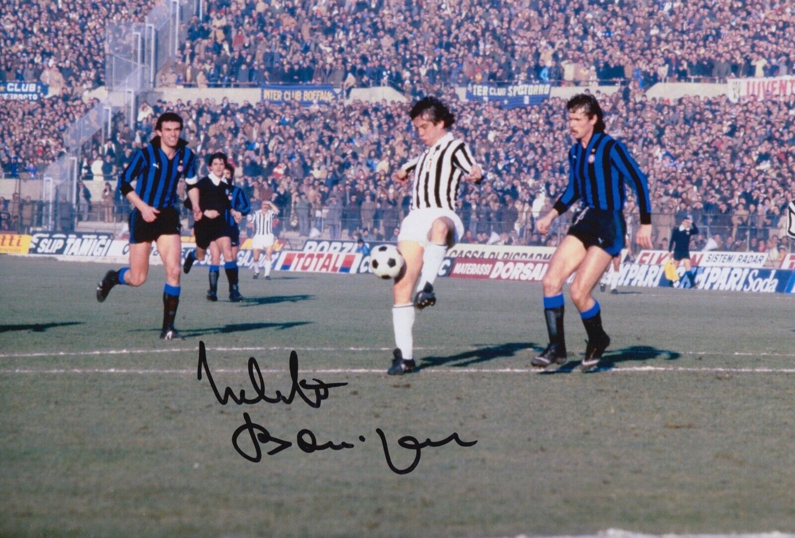 ROBERTO BONINSEGNA HAND SIGNED 12X8 Photo Poster painting JUVENTUS FOOTBALL AUTOGRAPH 6