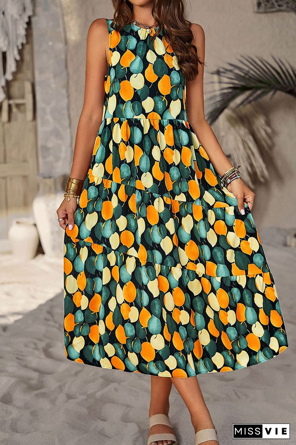 Elegant Floral Pocket Contrast O Neck A Line Dresses