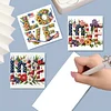 6pcs Diamond Painting Love Independence Day Greeting Card with Envelope for Family Friends Holiday Gift Congratulations