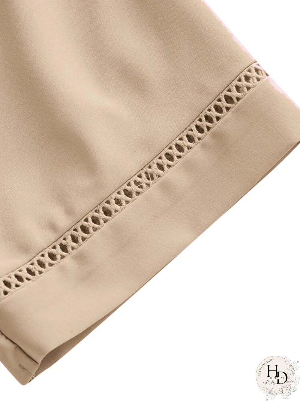 Solid Color Stitching Pleated V Neck Loose Dress