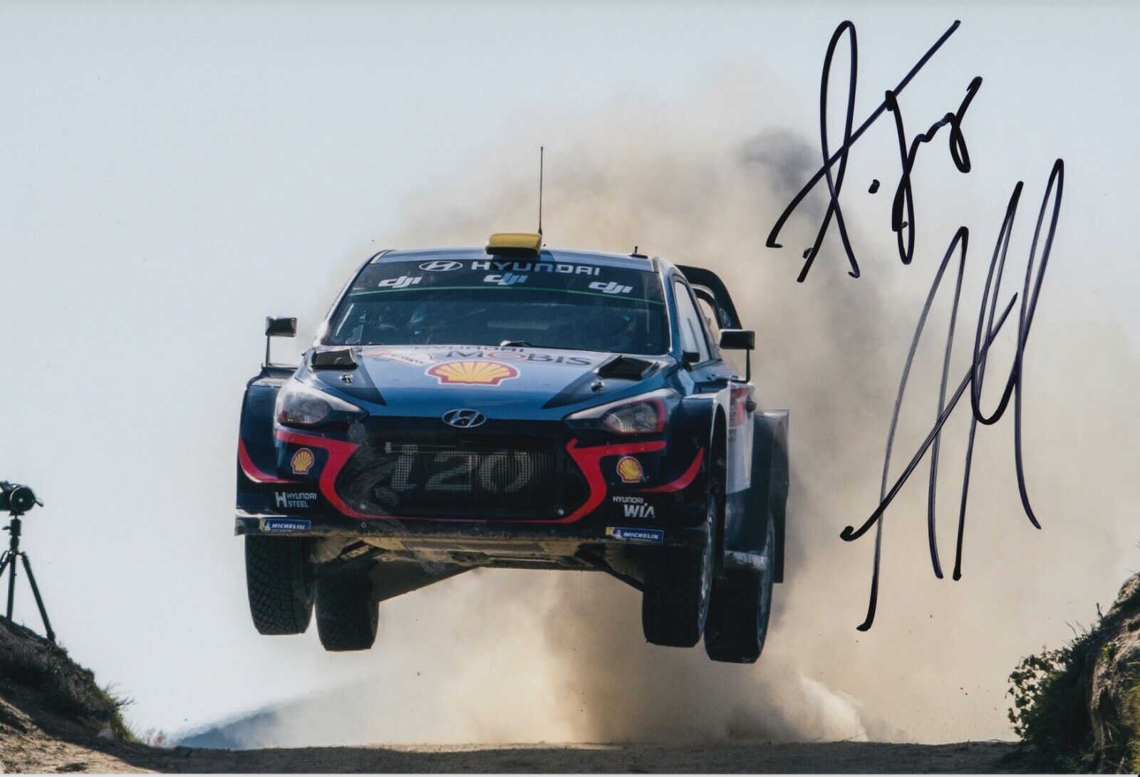 Andreas Mikkelsen and Anders Jaeger Hand Signed 12x8 Photo Poster painting - Rally Autograph 9.