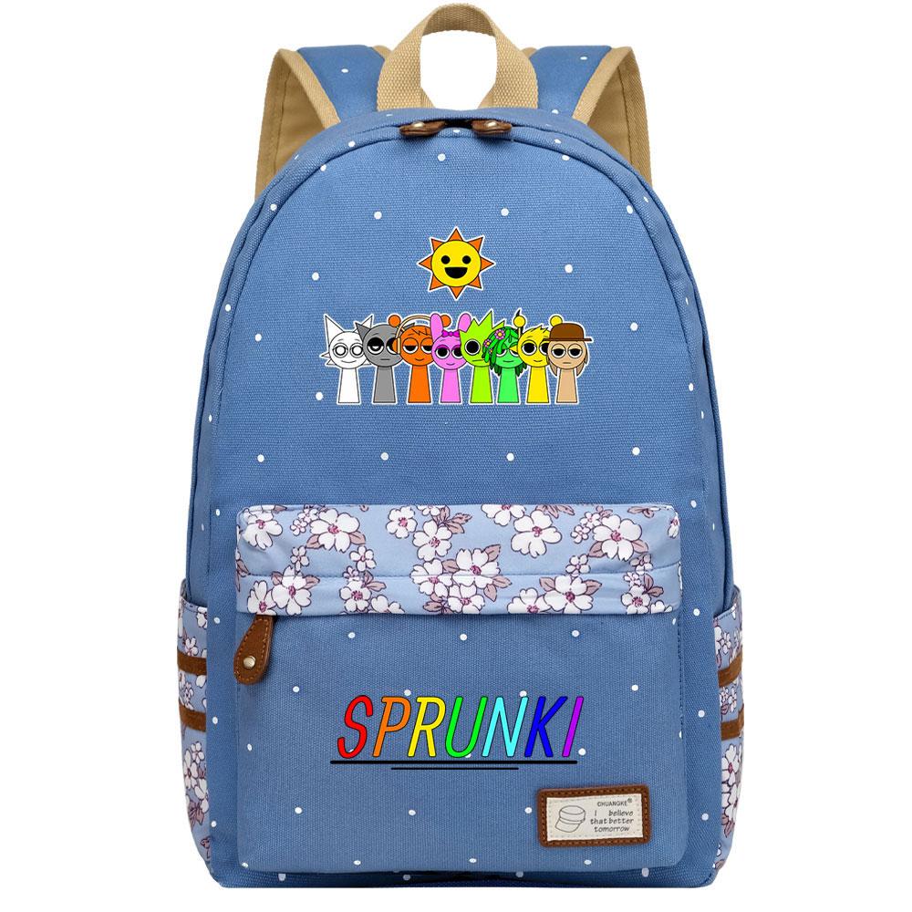 Mayoulove Sprunki Backpack Spacious Design With Fun Patterns For School Adventures-Mayoulove