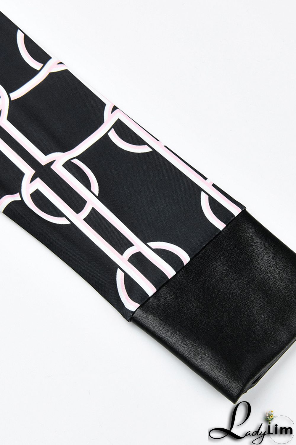 Black White Fashion Casual Print Split Joint V Neck Long Sleeve Dresses