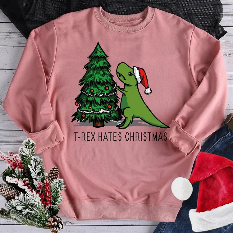 T-Rex Hates Christmas Sweatshirt-07686-Annaletters