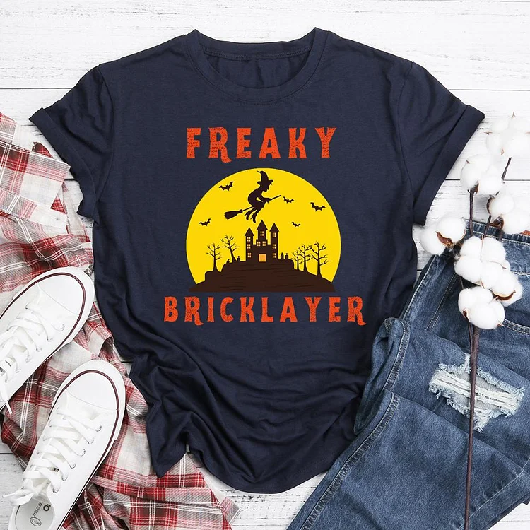 FREAKY BRICKLAYER  Funny Bricklayer Saying Essential T-shirt Tee -05426