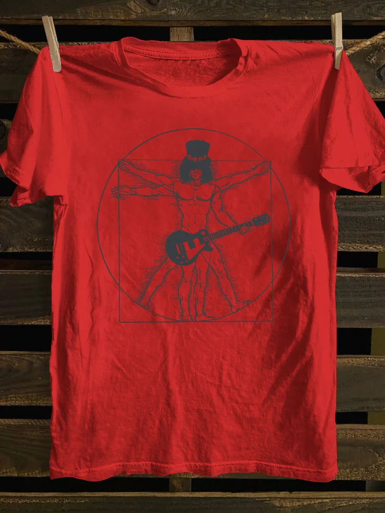 Rock Roll Vitruvian Man T-shirt