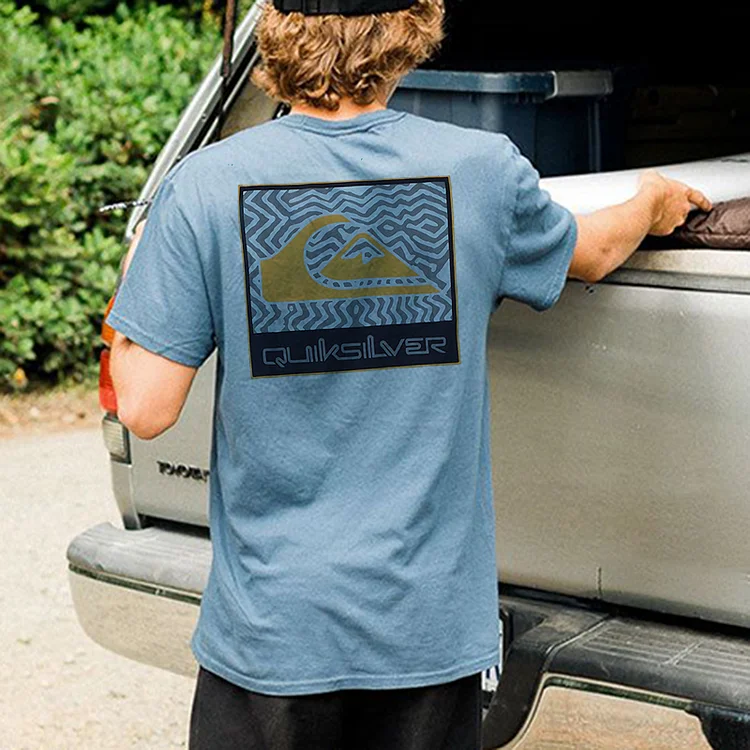 Men's Hawaiian Vacation Surf Print Casual T-Shirt a75d