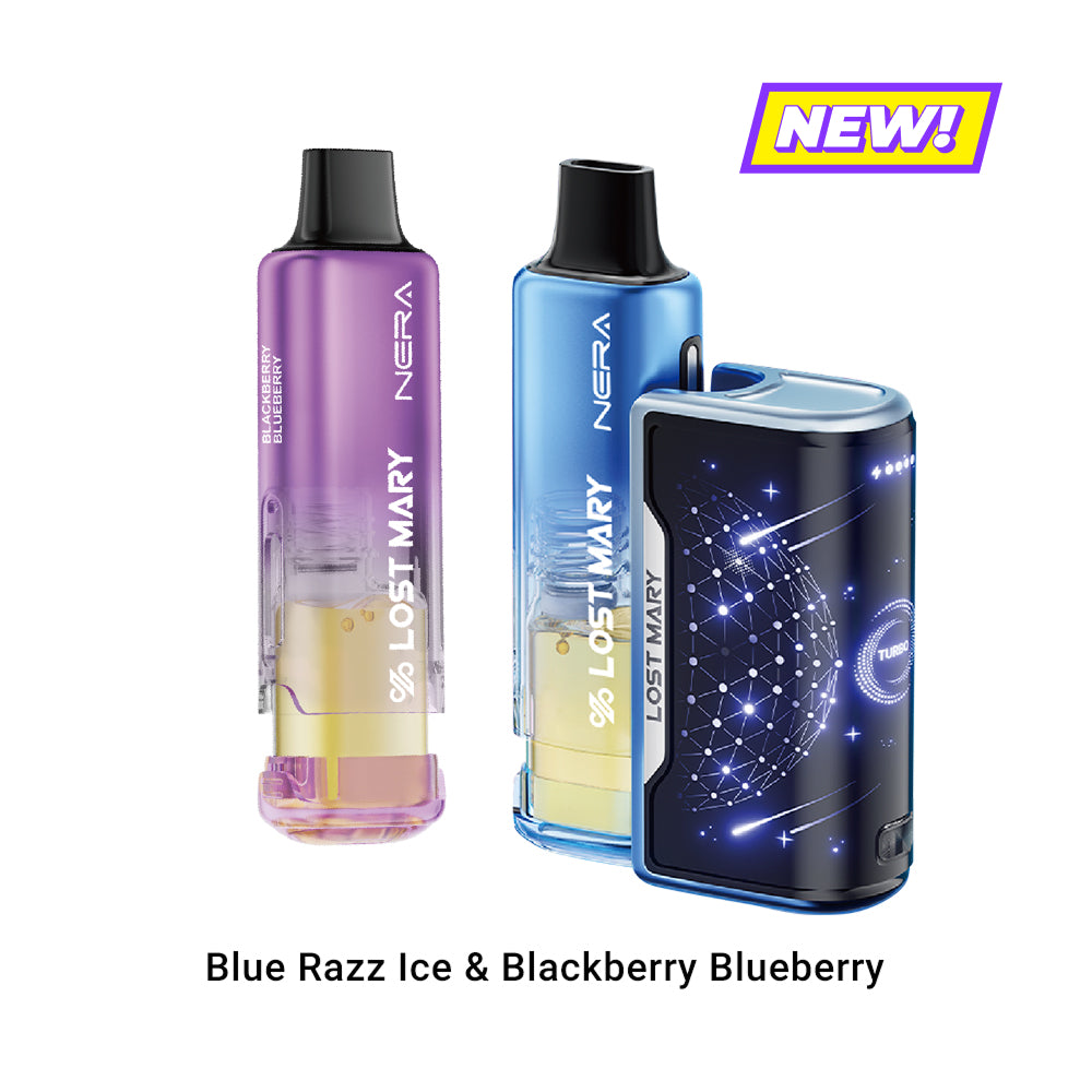 LOST MARY NERA FULLVIEW 70K vape kit with Blackberry Blueberry and Blue Razz Ice flavors. New!