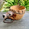 Animal Carving Handcraft Wooden Mug