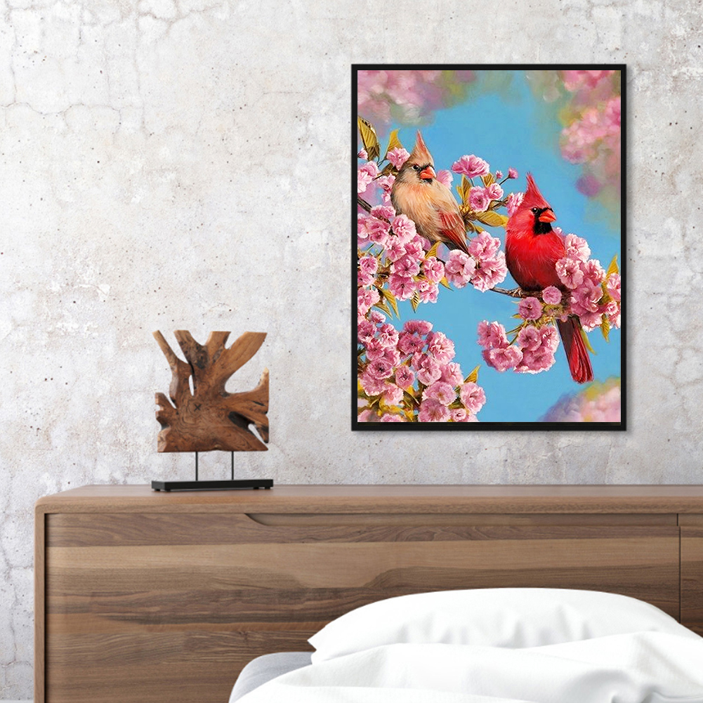 

(Multi-Size) Cherry Blossoms Bird - Round/Square Drill Diamond Painting - 30*40CM, Square diamond 40*50cm, 501 Original