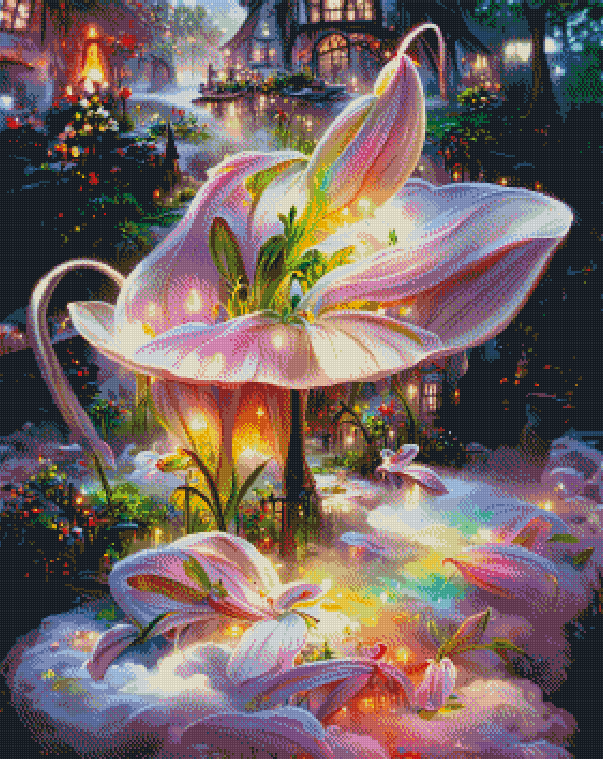 Flower Castle Scenery (canvas) full round or square drill diamond painting