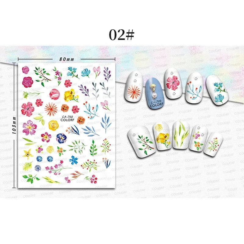 1 Sheet 3D Halloween Nail Sticker Christmas Skull Bone Snake Butterfly Maple Leaf Pattern Decals Manicures 3D Nail Decorations