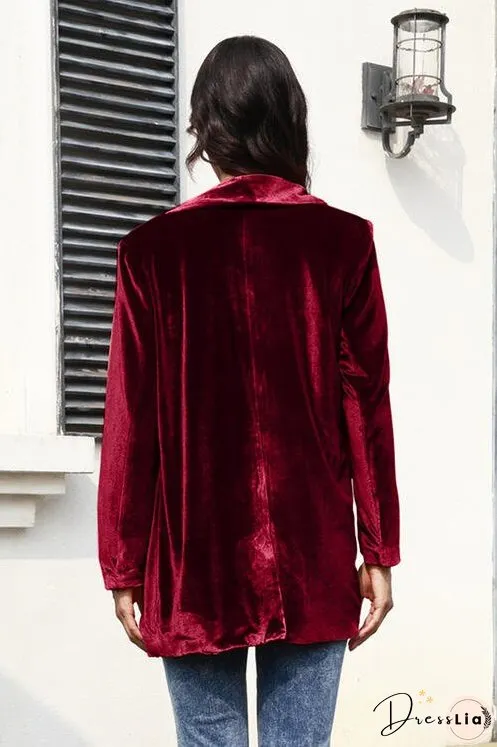Button Up Pocketed Long Sleeve Jacket