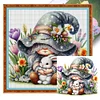 (Multi Style)Gnome Holding A Duckling-Full Embroidery 3 Strands 11CT Stamped Cross Stitch-50*50CM