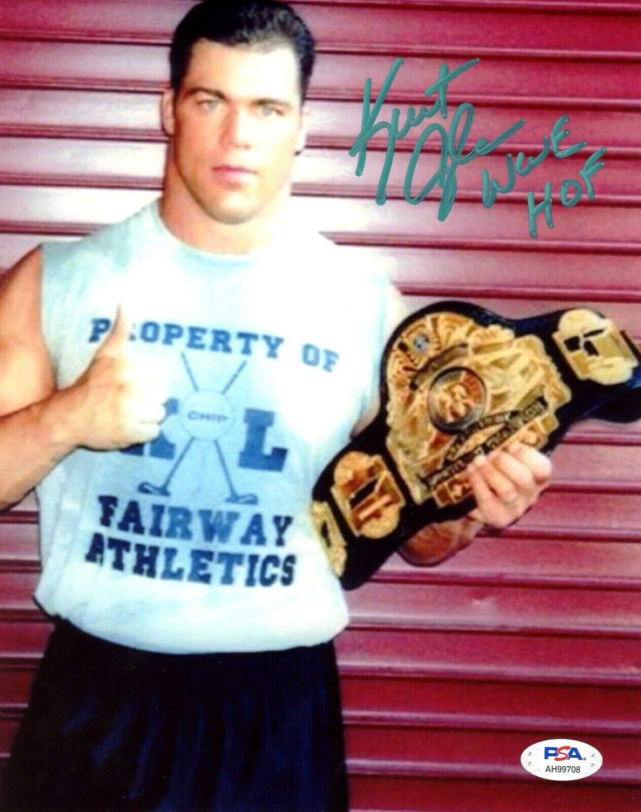 WWE KURT ANGLE HAND SIGNED AUTOGRAPHED 8X10 WRESTLING Photo Poster painting WITH PSA DNA COA 3