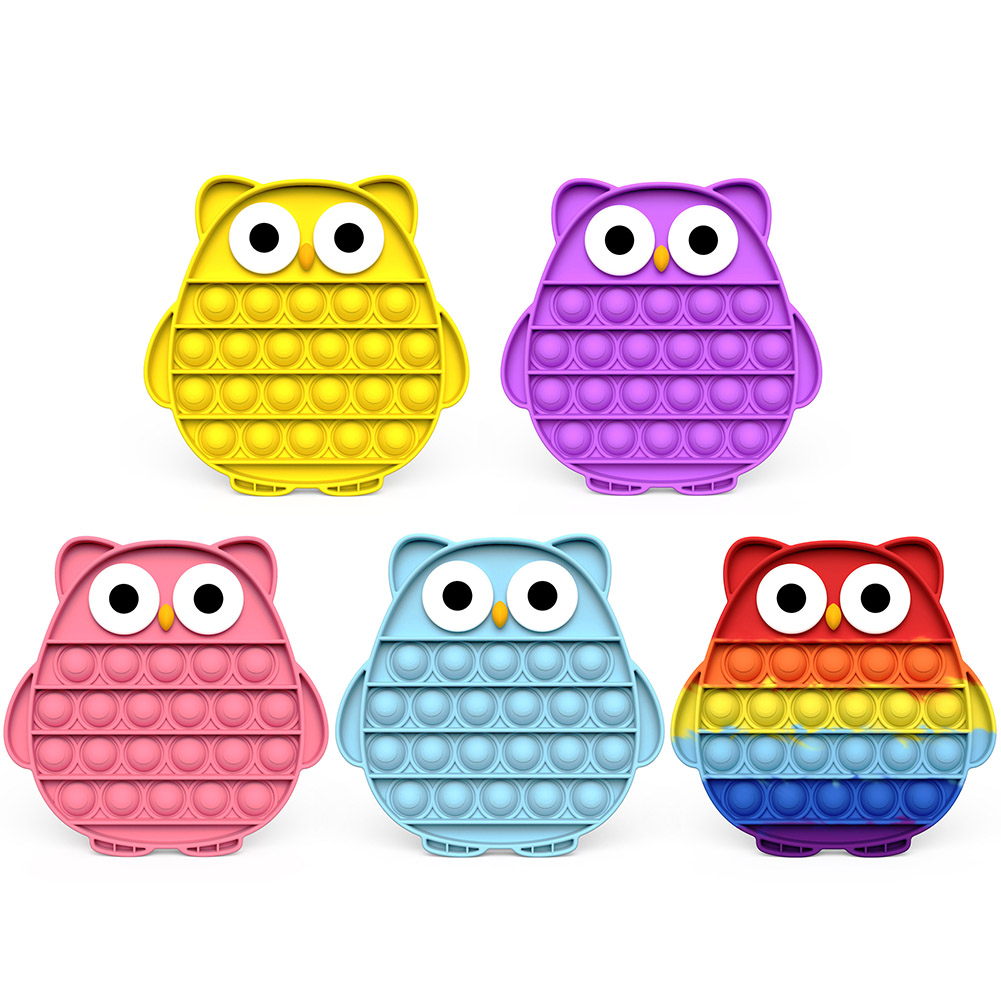

Owl Shape Autism Push Bubble Sensory Toys Desktop Puzzle Anti Stress Toys, Blue, 501 Original