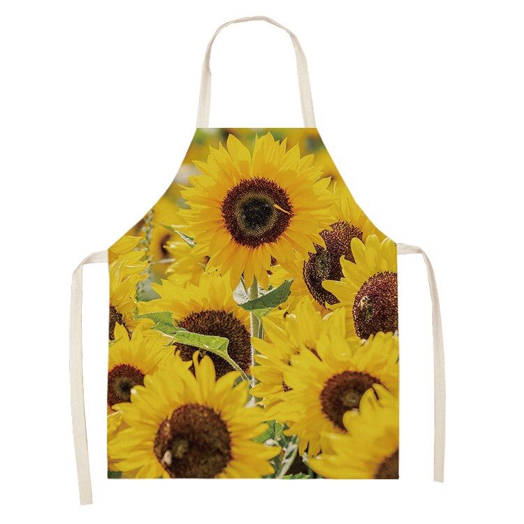 Linen Kitchen Apron - Sunflower letclo 
