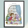 4 Season Window-Winter-14CT Stamped Cross Stitch Kit(29x38cm)