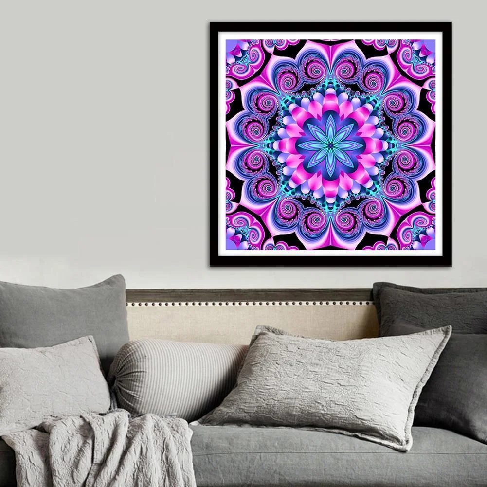 Diamond Painting - Full Round Drill - Geometric Flower(30*30cm)