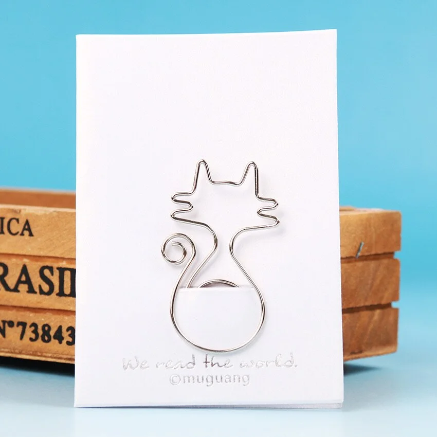 1 Pcs Animal Cat Bird Flowers Paper Clip Metal Books Stationery School Office Supply clothespins for photo decorative bookmark