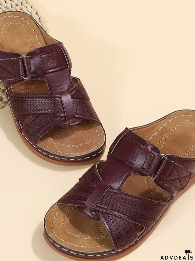 Women's Sandals Slippers Wedge Heels Plus Size Outdoor Slippers Daily Beach Walking Summer Flat Heel Open Toe Casual