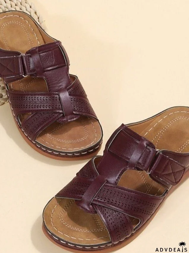 Women's Sandals Slippers Wedge Heels Plus Size Outdoor Slippers Daily Beach Walking Summer Flat Heel Open Toe Casual