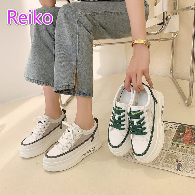 2021 spring and summer new single shoes women's shoes low-top shoes Korean fashion students mesh round toe mid-heel increased