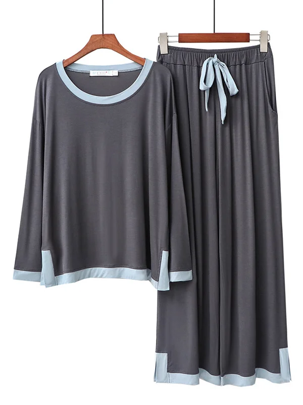 Comfortable Long Sleeve T-Shirt&Drawstring Pants Pajama Set