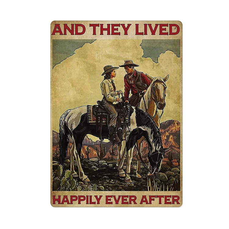 Cowboy - enseigne vintage en étain - 7.9x11.8 & 11.8x15.7inch