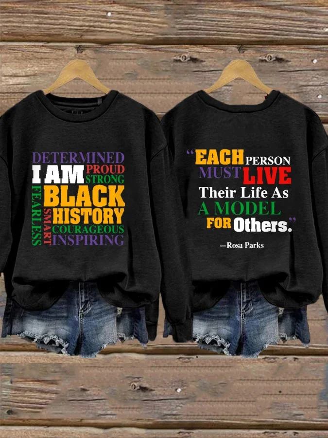 Women's Black History Month Print Casual Sweatshirt
