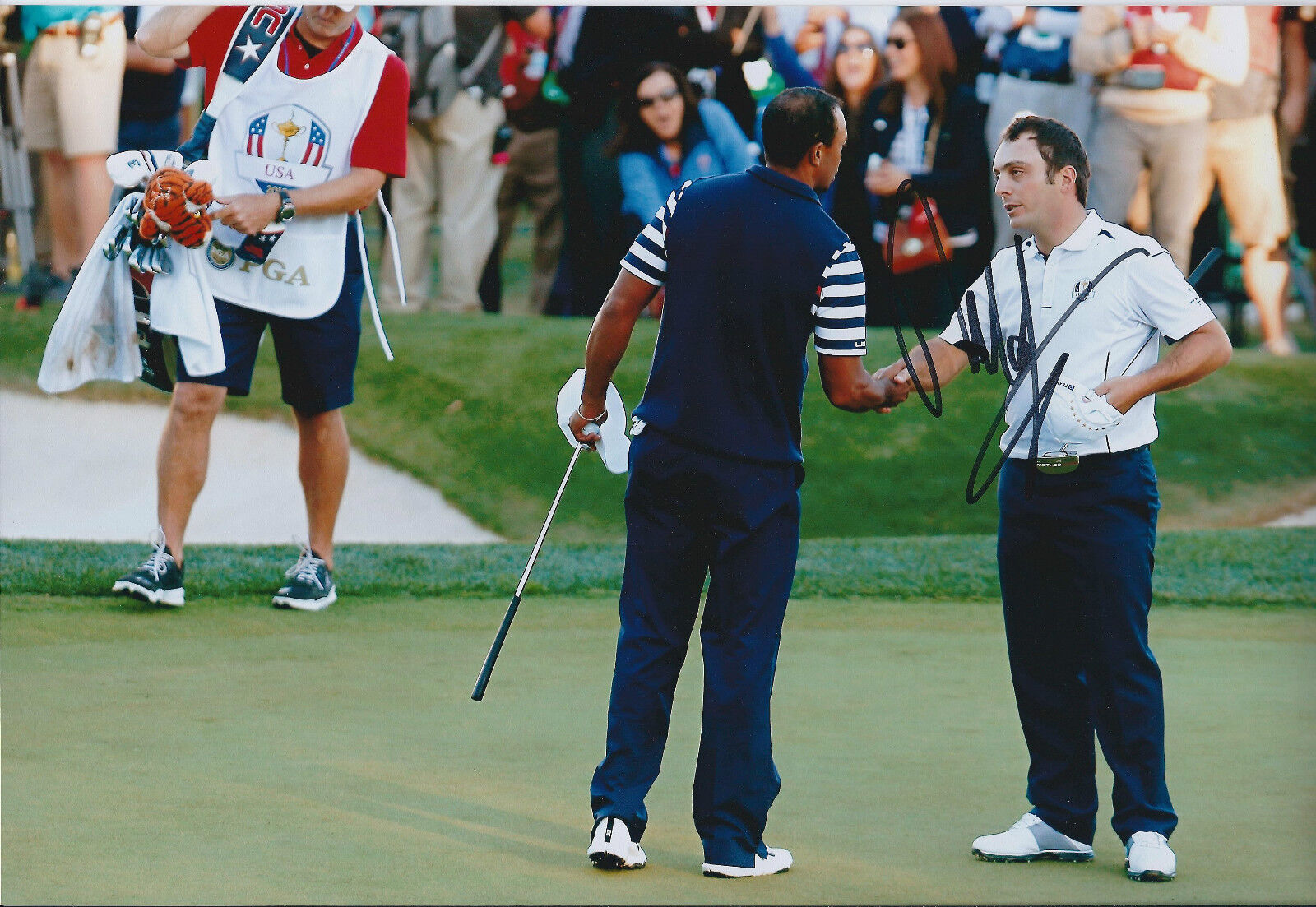 Francesco MOLINARI SIGNED Autograph 12x8 Photo Poster painting with Tiger WOODS AFTAL COA