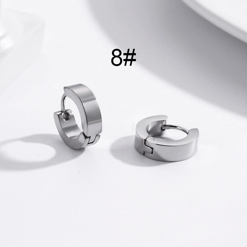 1 Pair Hip-Hop Geometric Cross Feather Plating 316 Stainless Steel Earrings