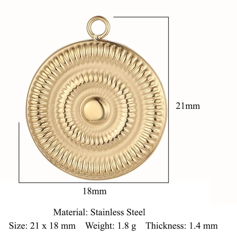 3 Pieces Retro Solid Color Stainless Steel Plating Inlay Rhinestones 18k Gold Plated Charms Jewelry Accessories