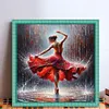 Red Dress Girl-11CT Stamped Cross Stitch 45*45cm/17.72*17.72in tapestrymarket