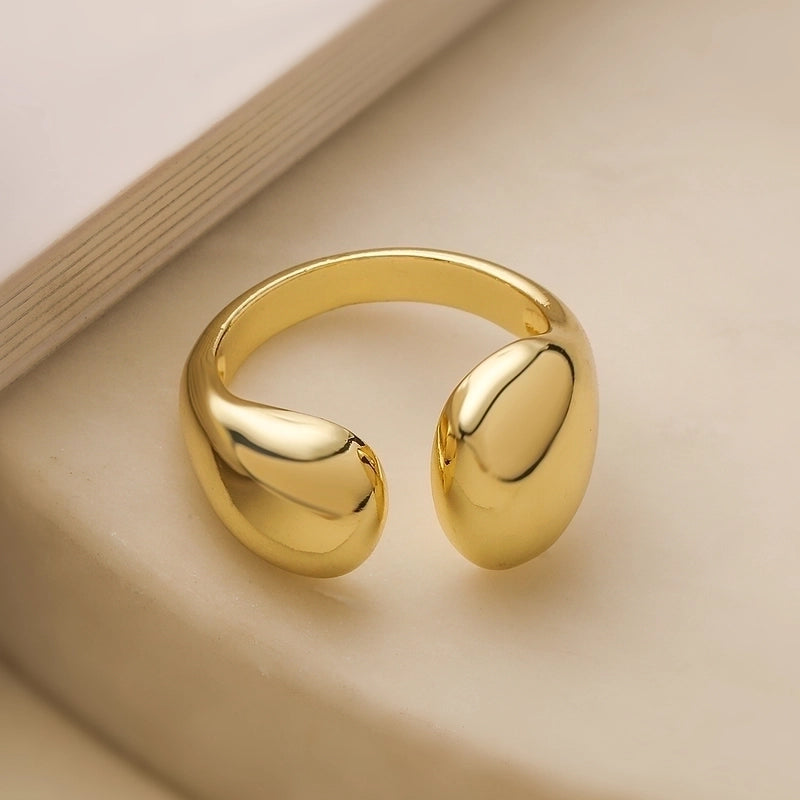 Copper Geometric Open Rings