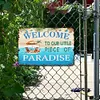 Welcome to our little piece of paradise - Vintage Metal Signs - 20*30cm/30*40cm - Garden