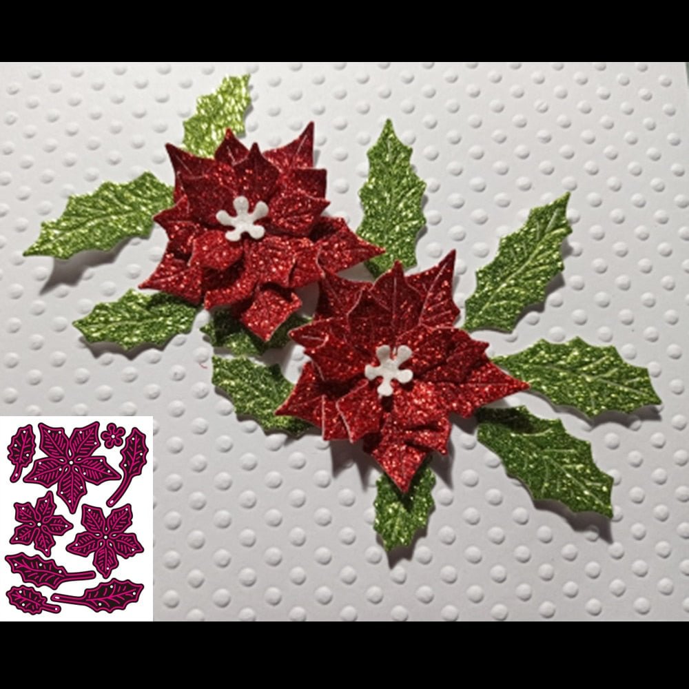 New Maple leaves with Christmas flowers Metal Cutting Dies Decorative DIY Scrapbooking Steel Craft Die Cut Embossing Paper