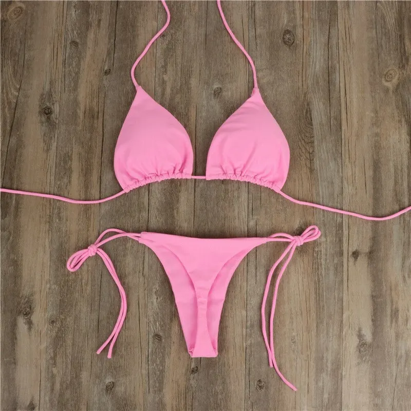 Churchf Hanging Neck Strap Adjustable Sexy Bikini Women Split Strap Multi-Color Three-Point Set