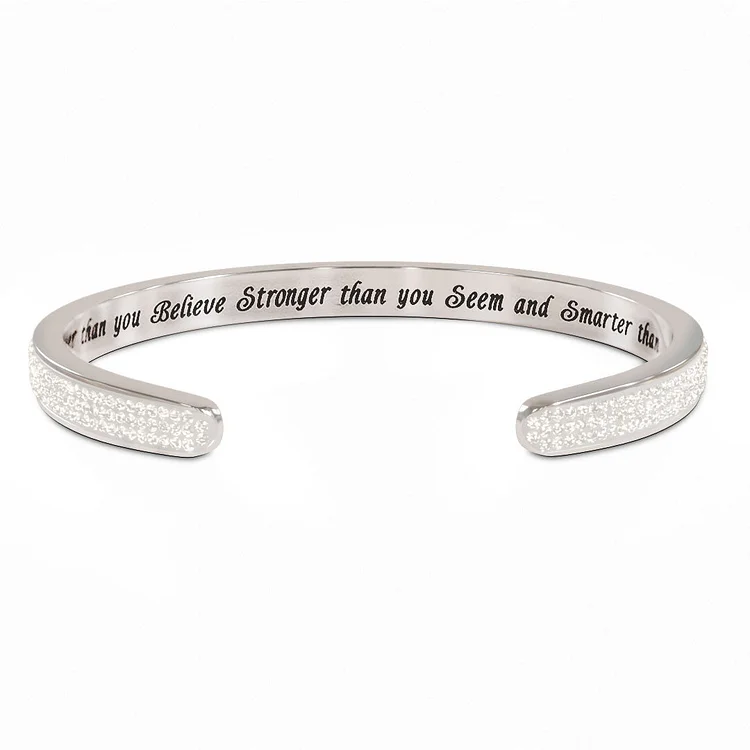 For Daughter - You Are Braver Thank  You Believe ... Diamond Bracelet