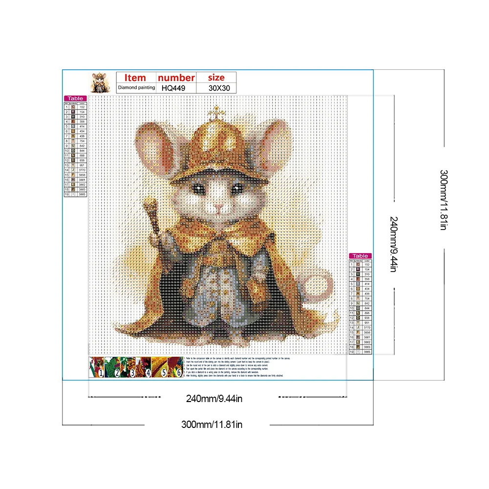 Full Round Diamond Painting 30*30cm - Christmas Winter Mouse