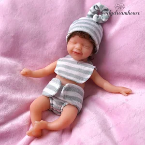 Doris 6 Miniature Reborn Doll Soft Full Silicone Body Girl